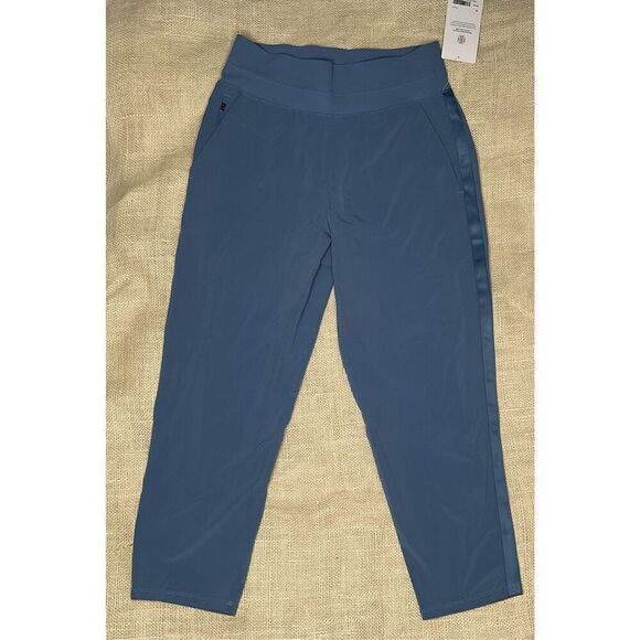 Athleta Womens Nolita Slim Tapered Crop Pant Size 10 Blue PullOn Commute Travel - Picture 2 of 11